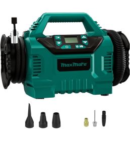 Cordless Tire Inflator Compatible With Makita 18V Battery, 160 PSI Portable High Pressure Air Compressor With 1 X 18V 2.0Ah Battery And Fast Char (Color: Green)