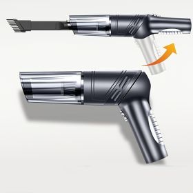 White&Black Wireless Automobile Folding Vacuum Cleaner Hand-held High-power Strong Suction Vacuum Cleaner (Color: BLACK)