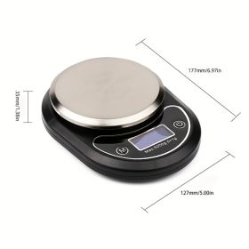 High Precision Household Food Food Electronic Baking Kitchen Scale Precision Explosion Portable Coffee Scale (Color: BLACK)